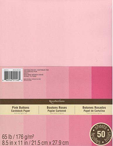 Product Cover Recollections Cardstock Paper, 8 1/2 X 11 Pink Buttons - 50 Sheets by Recollections