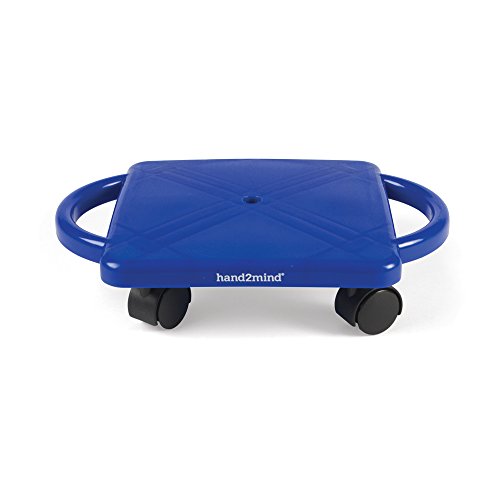 Product Cover hand2mind Plastic Scooter Board with Safety Handles for Physical Education Class or Home Use, Blue