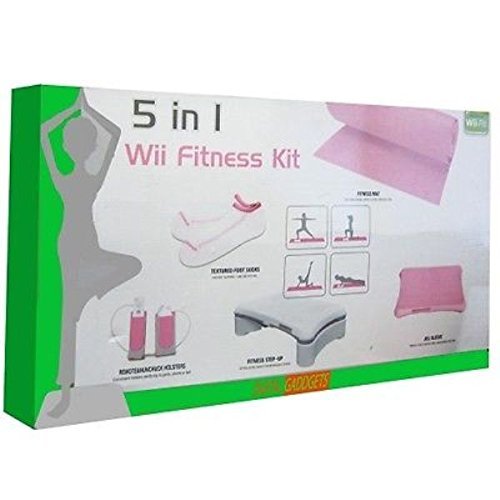 Product Cover 5-in-1 Pink Wii Fitness Accessory Kit Bundle Digital Gadgets for Nintendo Wii