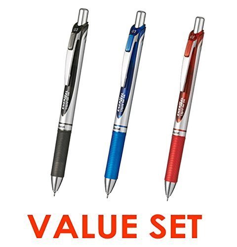 Product Cover Pentel Energel Deluxe RTX Retractable Liquid Gel Pen,Ultra Micro Point 0.3mm, Fine Line, Needle Tip, Black,Blue,Red Ink Each 1 Pen Total 3 Pens-Value Set of 3 (With Our Shop Original Product Description)