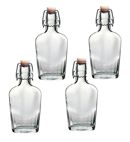 Product Cover Bormioli Rocco Fiaschetta Glass 8.5 Ounce Pocket Flask, Set of 4