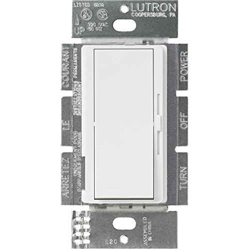 Product Cover Lutron DVSTV-WH Diva 8 Amp 3-way/Single-Pole 0-10V Dimmer, no neutral required, White