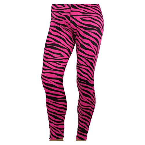 Product Cover Largemouth Men's 80's Heavy Metal Pants Zebra Neon Pink (Medium)