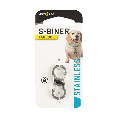 Product Cover Nite Ize S-Biner TagLock, Dual Carabiner Clip For Dog Tags With Secure Lock, Stainless Steel