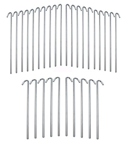 Product Cover IIT 71021 9 inch 30-Piece Galvanized Steel Tent Pegs-Garden Stakes, Silver