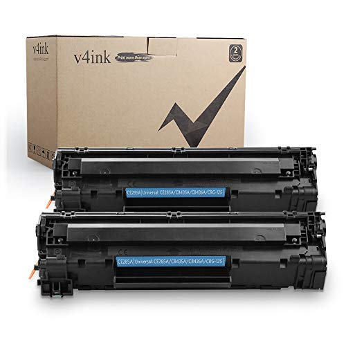 Product Cover V4INK Compatible Toner Cartridge Replacement for HP CE285A 85A 35A 36A Canon 125 (Black, 2-Pack), for use in HP LaserJet Pro P1102 P1102w P1110 M1212 M1212NF MFP M1217NFW M1132 M1214 Canon MF3010
