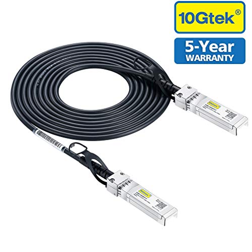 Product Cover 10Gtek 10G SFP+ DAC Cable - 10GBASE-CU Passive Direct Attach Copper Twinax SFP Cable for Cisco SFP-H10GB-CU3M, Ubiquiti, D-link, Supermicro, Netgear, Mikrotik, ZTE Devices, 3m, 1pack