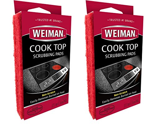 Product Cover Weiman Cook Top Scrubbing Pads, 3 Count, 2 Pack Cuts Through the Toughest Stains - Scrubbing Pads Carefully Wipe Away Residue