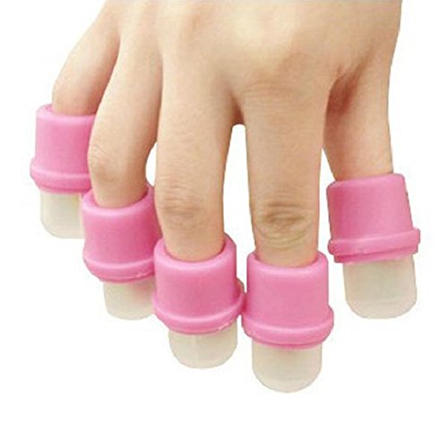 Product Cover Bestpriceam(tm) 10 Pcs Wearable Nail Soak Soakers Polish Remover DIY Acrylic Uv Gel Cap Tip Set (Pink)