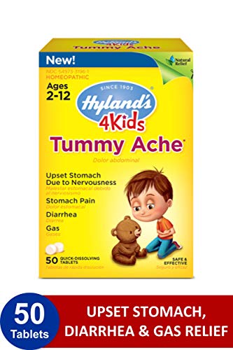 Product Cover Hyland's 4 Kids Tummy Ache Tablets, Natural Relief of Upset Stomach, Diarrhea and Gas for Children, 50 Count