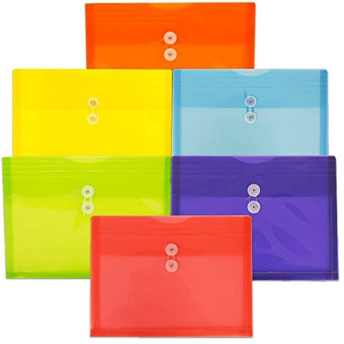 Product Cover JAM PAPER Plastic Envelopes with Button & String Tie Closure - Letter Booklet - 247.6 x 330.2 mm (9 3/4