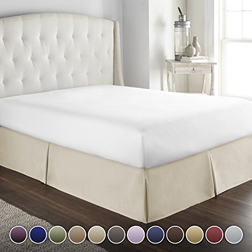 Product Cover Hotel Luxury Bed Skirt/Dust Ruffle 1800 Platinum Collection-14 inch Tailored Drop, Wrinkle & Fade Resistant, Linens (Calking, Cream)