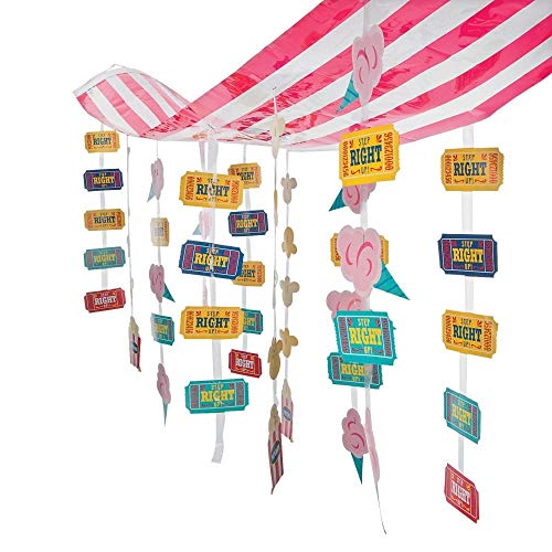 Product Cover OTC Carnival Circus Party Striped Hanging Ticket Ceiling Decoration - 12 ft