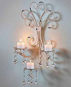 Product Cover Wall Chandelier Candle Holder Sconce Shabby Chic Elegant Scrollwork Decorative Metal Vintage Style Decorative Home Accent Decoration