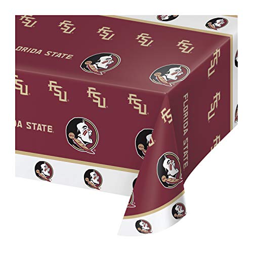 Product Cover Creative Converting 729833 Florida State University Plastic Tablecloth, 54 by 108