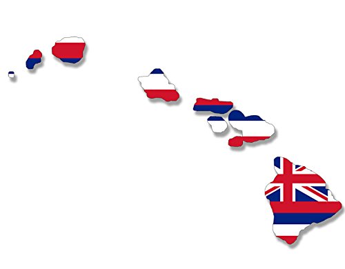 Product Cover American Vinyl Hawaiian Islands Shaped Hawaii State Flag Flag Sticker (hi Maui Kauai oahu)