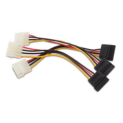 Product Cover Cable Matters (3 Pack) 4 Pin Molex to SATA Power Cable Adapter - 6 Inches