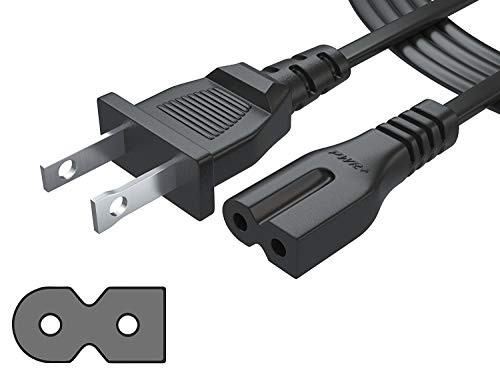 Product Cover Pwr UL Listed NEMA 1-15P to IEC320C7 Long 6 Ft (1.8 Meters) 2 Prong Polarized-Power-Cord for Vizio-LED-TV Smart-HDTV E-M-Series and Others Adapter-AC-Wall-Cable