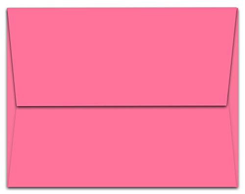 Product Cover Note Card Cafe A2 5.75 x 4.375 in Hot Pink Envelopes | 100 Pack | Sealable, Square Flap | Perfect for Invitations, Greeting Cards, Baby Showers, Weddings, Mailing, Crafts | Printable, Multipurpose