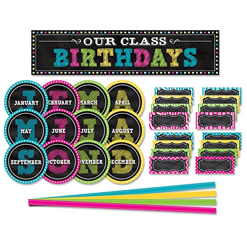 Product Cover Teacher Created Resources Chalkboard Brights Our Class Birthdays Mini Bulletin Board (5506)