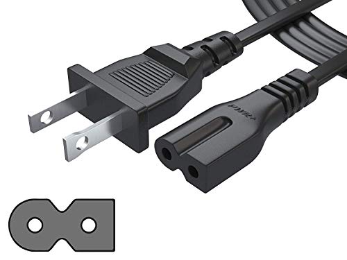 Product Cover Pwr+ Polarized Long 6 Ft 2 Prong Slot Ac Power Cord - Arris Router Modem Vizio Sharp Sanyo Emerson TV Sony Playstation 1 2 PS1 PS2 Bose Companion 3 5 Speaker Audio Solo 15 II TV Sound Bar