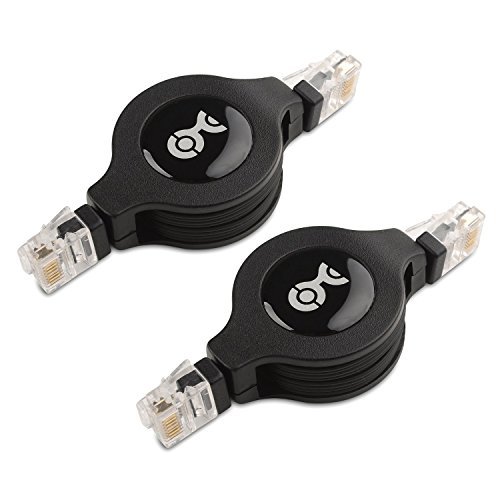 Product Cover Cable Matters (2-Pack) Cat 5e Retractable Ethernet Network Patch Cable 10/100 Mbps - 3.5 Feet