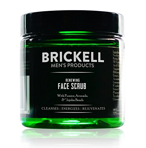 Product Cover Brickell Men's Renewing Face Scrub for Men, Natural and Organic Deep Exfoliating Facial Scrub Formulated with Jojoba Beads, Coffee Extract and Pumice, 4 Ounce, Scented