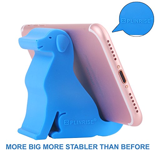 Product Cover Z PLINRISE Puppy Desk Phone Stand Dog Shape Smartphone Holder for Free You Hands (Blue)