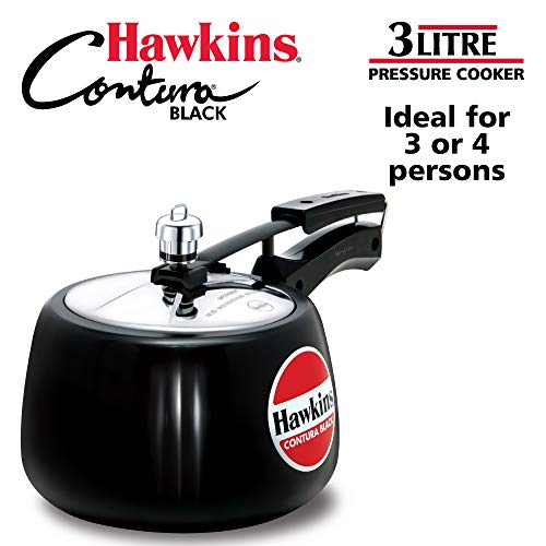 Product Cover Hawkins CB30 Hard Anodised Pressure Cooker, 3-Liter, Contura Black