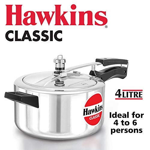 Product Cover HAWKIN Classic CL40 4-Liter New Improved Aluminum Pressure Cooker, Small, Silver