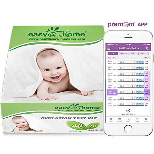 Product Cover Ovulation Test Strips Powered by Premom Ovulation Predictor APP, FSA Eligible, 40 Ovulation Test and 10 Pregnancy Test Strips, 40LH +10HCG