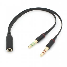 Product Cover ChenYang Black Dual 3.5mm Male to Single Female Headphone Microphone Audio Splitter Cable for Cell Phone & Tablet & Laptop