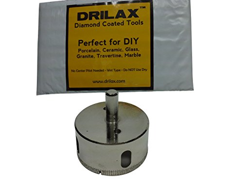 Product Cover Drilax 2-3/4 Diamond Drill Bit Hole Saw for Kitchen Bathroom Shower Faucet Wet Drilling Tool Ceramic Porcelain Tiles Glass Fish Tanks Marble Granite Quartz Diamond Coated Circular Saw 2.75 Inches in 2 3/4 Drilax010070
