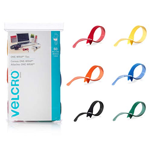 Product Cover VELCRO Brand ONE-WRAP Ties | Cable Management, Wires & Cords | Self Gripping Cable Ties, Reusable | 60 Ct - 8