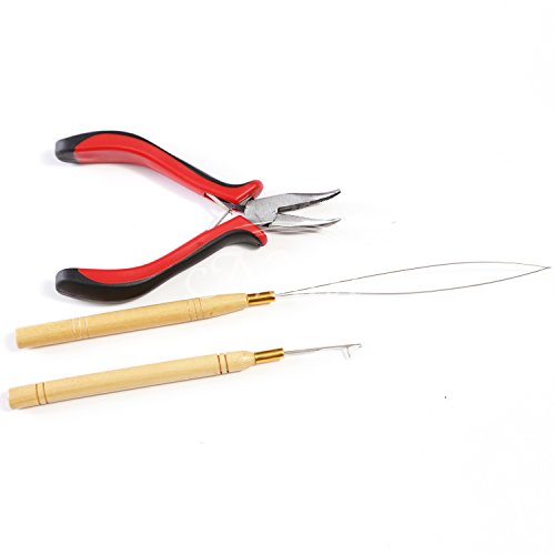 Product Cover Neitsi 3 Pc Kit for Micro Ring Link Hair and Feather Extensions: Pliers, Micro Pulling Needle, and Loop Threader