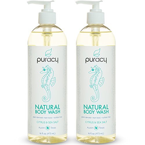 Product Cover Puracy 100% Natural Body Wash - Sulfate-Free - THE BEST Shower Gel - Clinically Superior Ingredients - Developed by Doctors for Men & Women - Citrus Essential Oils & Sea Salt - Spa-Grade - 16 ounce (Pack of 2)