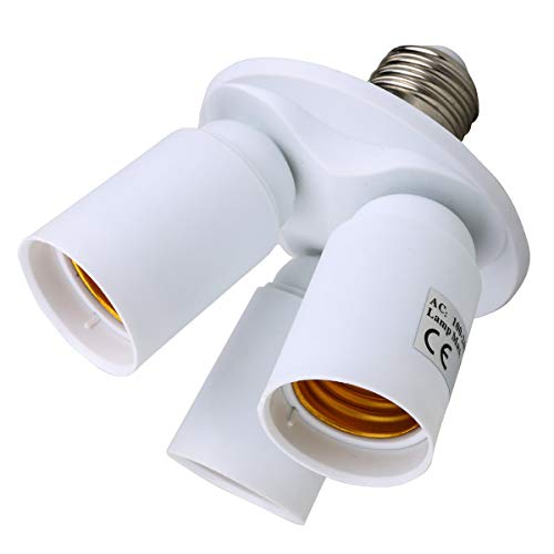 Product Cover Toplimit 3 in 1 Standard LED Light Bulb Lamp Socket Adapter Splitter Heat-resistant PBT E26 and E27 86V-240V Light Socket Splitter