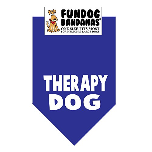 Product Cover Therapy Dog Bandana (One Size Fits Most for Medium to Large Dogs, Royal Blue)
