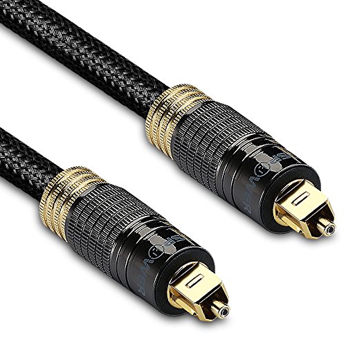 Product Cover FosPower (3 Feet) 24K Gold Plated Toslink Digital Optical Audio Cable (S/PDIF) - Metal Connectors Braided Nylon Jacket