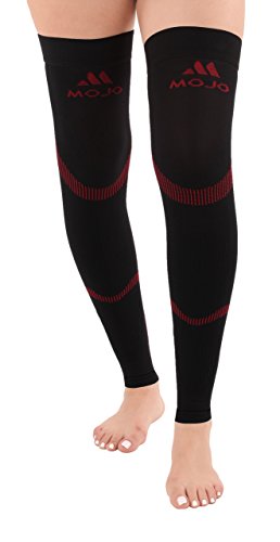 Product Cover Mojo Compression Stockings Medical Thigh Leg Sleeve 20-30mmhg Black/Red XL