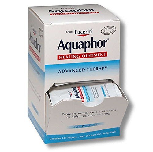 Product Cover Aquaphor Healing Ointment,contains 144 packets,NET WT 0.03 OZ.(0.9g)Each