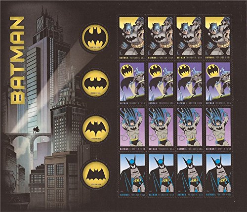 Product Cover USPS Batman DC Comics Forever Stamps - sheet of 20 - Scott 4928-35