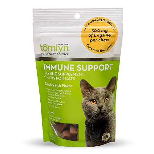 Product Cover Tomlyn Immune Support Daily L-Lysine Supplement, Fish-Flavored Lysine Chews for Cats and Kittens, 30ct