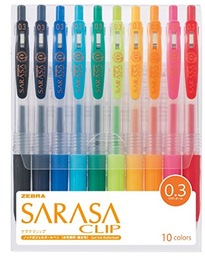 Product Cover Zebra Sarasa Clip 0.3, 10 Color Set (JJH15-10CA)