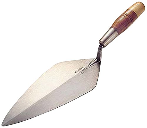 Product Cover Kraft Tool RO386-11 W. Rose Narrow London Brick Trowel with Leather Handle, 11-Inch
