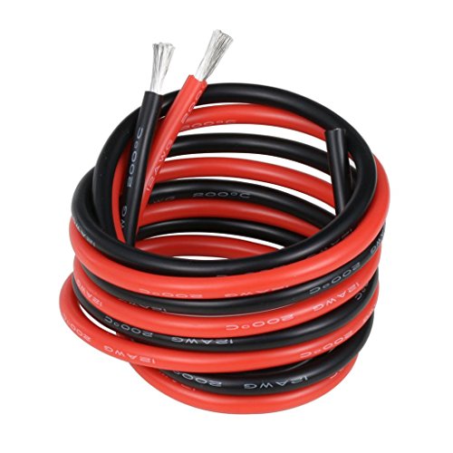 Product Cover BNTECHGO 12 Gauge Silicone Wire Ultra Flexible 10 ft high temp 200 deg C 600V 12 AWG Silicone Wire 680 Strands of Tinned Copper Wire Stranded Wire Model Battery Cable Black and Red Each Color 5 ft