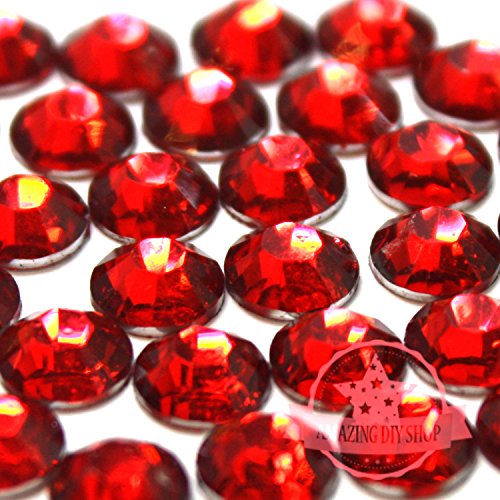 Product Cover 2mm, 3mm,4mm,5mm,6mm DIY Resin Round Flat Back Rhinestones Gems Brilliant 14-Cut Facets Flatback Includes Rhinestones Flat Back Samples from GreatDeal68 (6mm (450 pcs), Light Siam)