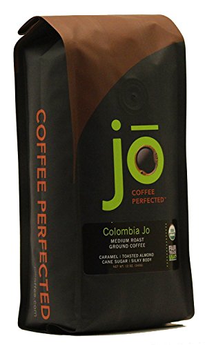Product Cover COLOMBIA JO: 12 oz, Organic Ground Colombian Coffee, Medium Roast, Fair Trade Certified, USDA Certified Organic, 100% Arabica Coffee, NON-GMO, Gourmet Coffee from the Jo Coffee Collection