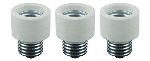 Product Cover Pack Of 3 Medium Base To Medium Base Light Bulb Socket Porcelain Extender / E26 1 Inch Extension Adapter