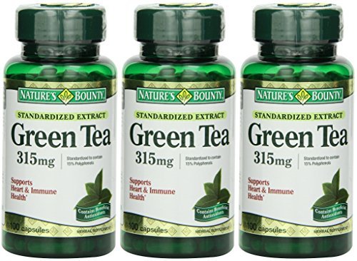 Product Cover Nature's Bounty Green Tea Extract, 315mg, 300 Capsules (3 X 100 Count Bottles)